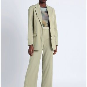 Topshop Women's Oversized Blazer Sage Green
